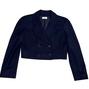 Valentino Navy Blue Cropped Blazer